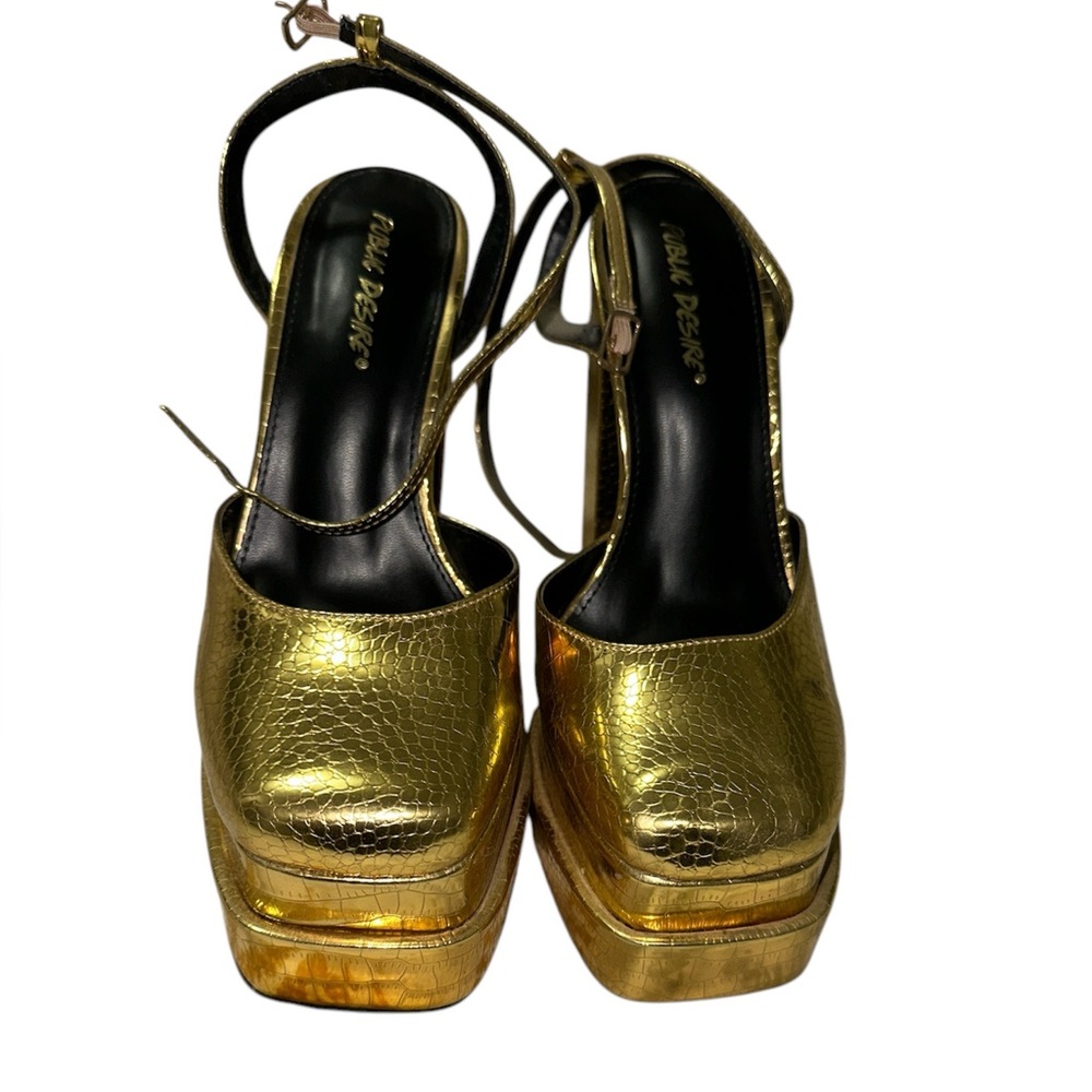 Public Desire platform gold heels. Never worn. No box. Size 9 but fits like a 8.